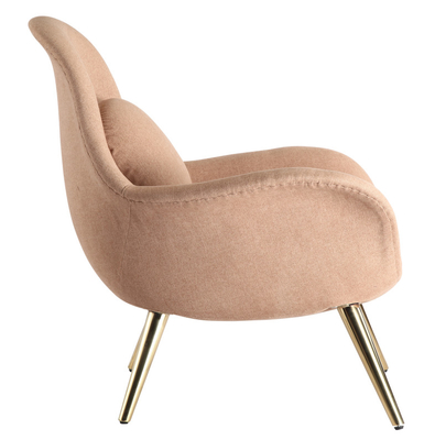 Fabric Upholstering Modern Sitting Chairs Light Brown Color With Cushion