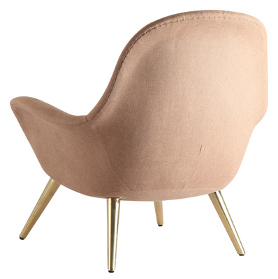 Fabric Upholstering Modern Sitting Chairs Light Brown Color With Cushion