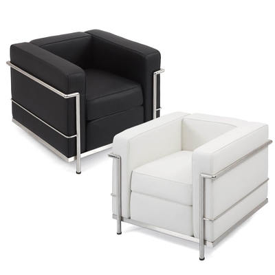 Lc2 Sectional Klasik Kontemporer Sofa Busa Kulit Kepadatan Tinggi