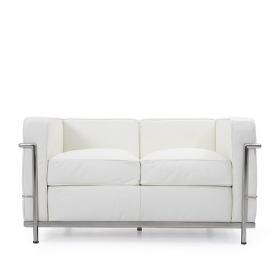 Sofa Kulit Klasik Klasik Kontemporer Low Arm 3 * 10 Rangka Baja Tahan Karat