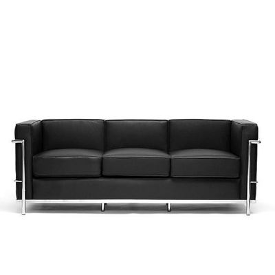 LC2 Petit Model Kulit Klasik Kontemporer Bingkai Stainless Steel Untuk Hotel Sofa