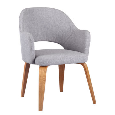 Ukuran 90 * 65 * 65cm Kursi Restoran Modern Grey Kasmir Berlapis Dasar Kayu 4 - Kaki
